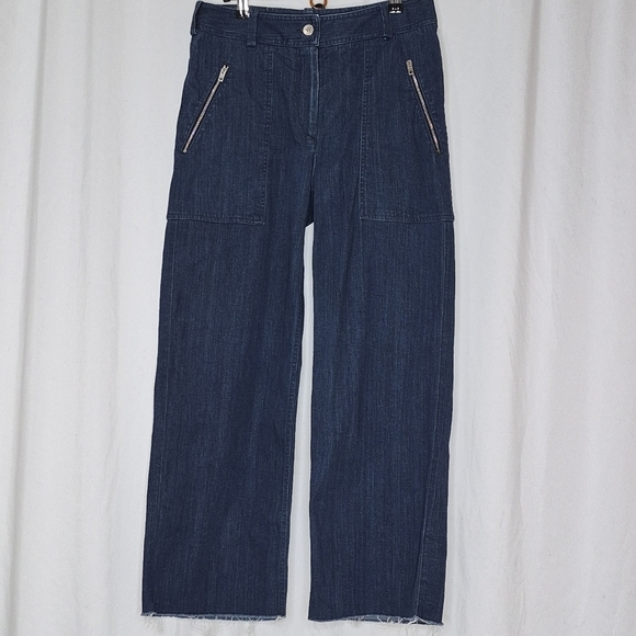 Rag & Bone Women's High Rise Zip Pocket Raw Hem Wide Leg Jeans - Size 6 ** - Picture 1 of 14
